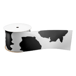 Ruban En Satin Peau de vache Motif noir et blanc