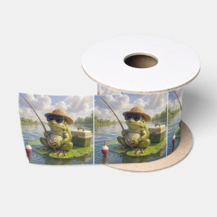 Ruban En Satin Pêche à la grenouille depuis un nénuphar