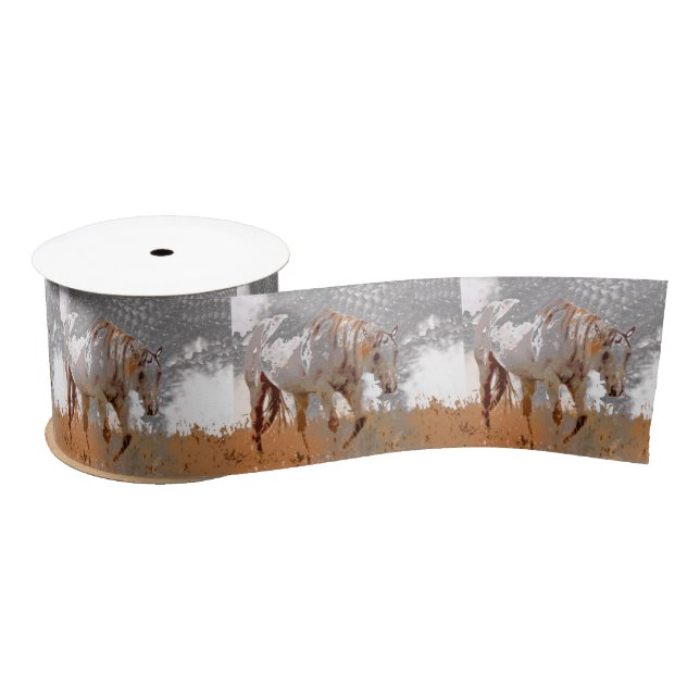 Ruban En Satin Peinture fou - Cheval (Bobine)