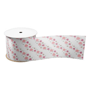 Ruban En Satin Peonées d'aquarelle rose nuptiale