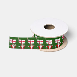 Ruban En Satin Père Noël Avec Drapeau D'Angleterre