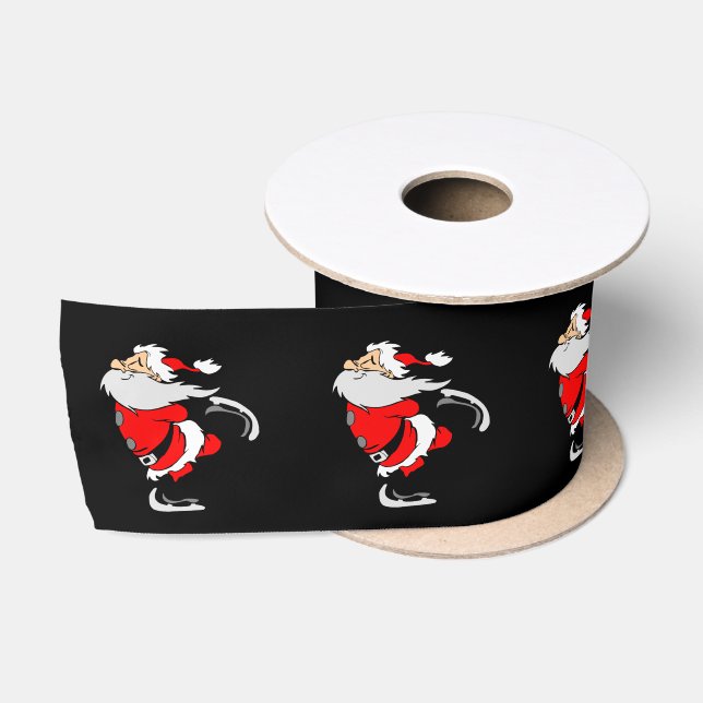 Ruban En Satin Père Noël patinant (Bobine)