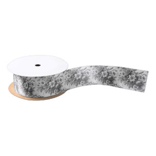 Ruban En Satin Perfection florale noire et blanche