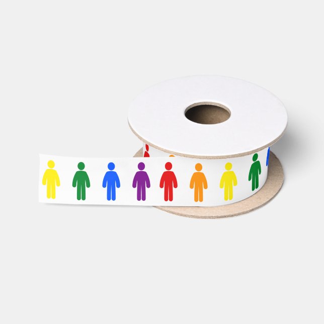 Ruban En Satin Personnages LGBT Gay pride Rainbow (Bobine)