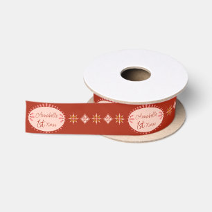 Ruban En Satin Personnalise le motif de luxe de Noël