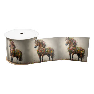 Ruban En Satin Pétales Et Hooves : Jardin D'Imaginaire Du Cheval 
