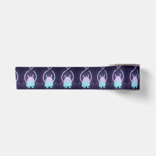 Ruban En Satin Petit Monstre Bleu Mignon