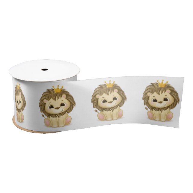 Ruban En Satin Petit Prince Lion Boy Baby shower (Bobine)
