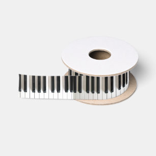 Ruban En Satin piano de musique noir et blanc