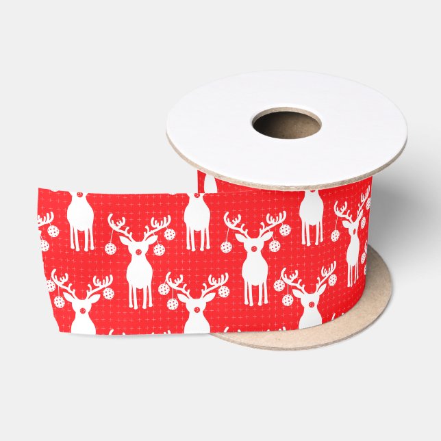 Ruban En Satin  Pickleball Reindees Joyeux Noël 🎁  (Bobine)