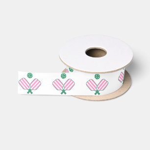 Ruban En Satin Pickleball rose et vert