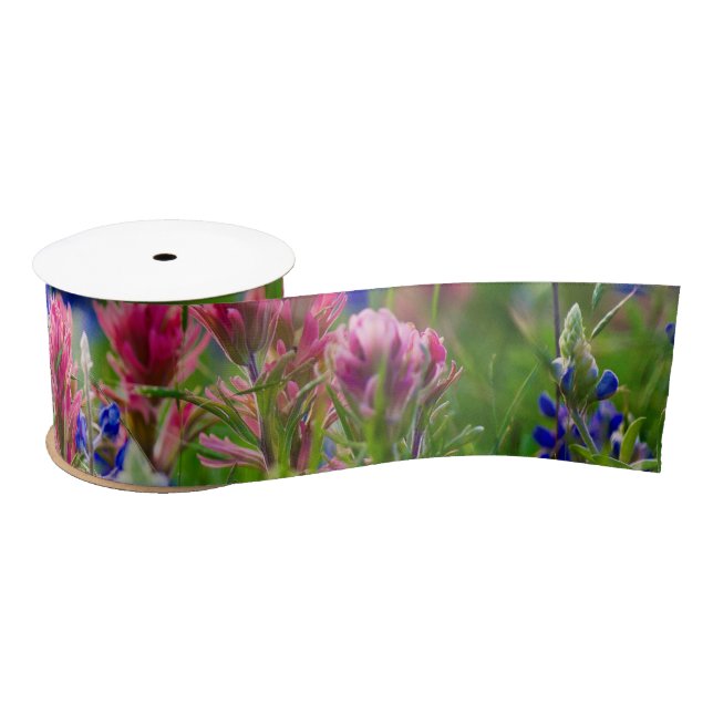Ruban En Satin Pinceau et Bluebonnets de prairie (Bobine)