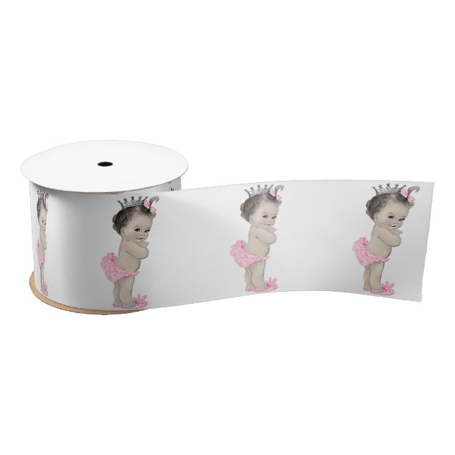 Ruban En Satin Pink Princess Baby Girl Douche (Bobine)