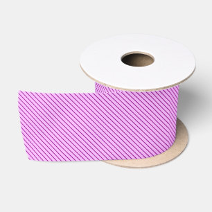 Ruban En Satin Pinstripes diagonales - orchidée et violette