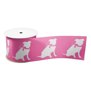 Ruban En Satin Pit Bull Chien Baby shower rose fille Pitbull