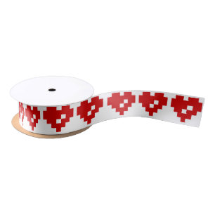 Ruban En Satin Pixel Heart 8 Bit Love