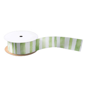 Ruban En Satin Plage Green White Stripes Anniversaire