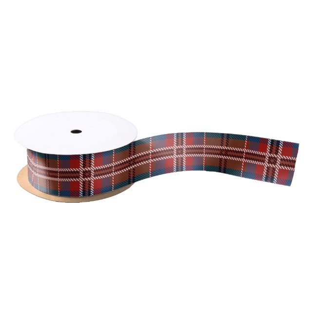 Ruban En Satin Plaid Red Green Noël vacances Rustic Tartan (Bobine)