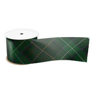 Ruban En Satin Plaid Rustique classique Vert Tartan traditionnel