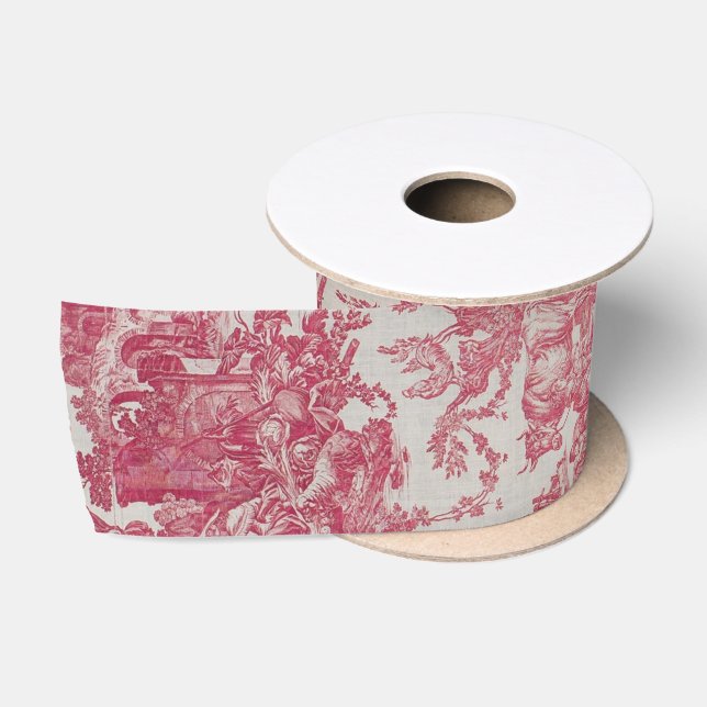 Ruban En Satin Plaisirs de la ferme 18th C Toile Ribbon (Bobine)