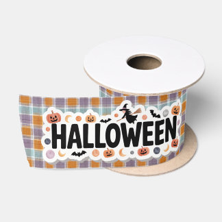 Ruban En Satin Playful Halloween Plaid