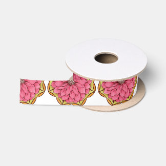 Ruban En Satin POINSETTIA MODERNE dans le ROSE