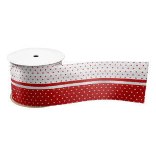Ruban En Satin Pois blancs et rouges