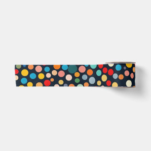 Ruban En Satin Pois colorés sur Arrière - plan foncé
