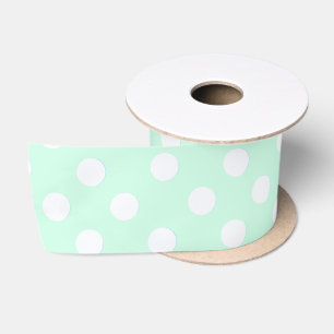 Ruban En Satin pois en vert menthe pastel