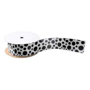 Ruban En Satin Pois noir et blanc