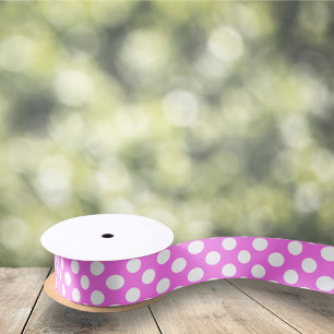 Ruban En Satin Pois rose et blanc