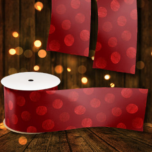 Ruban En Satin Pois rouges Abstrait moderne élégant Noël
