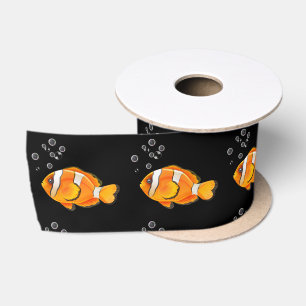Ruban En Satin Poisson Clown Avec Bulles