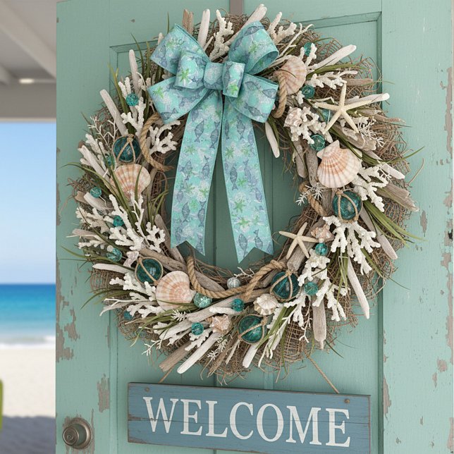 Ruban En Satin Poissons et coquillages (Créateur téléchargé)