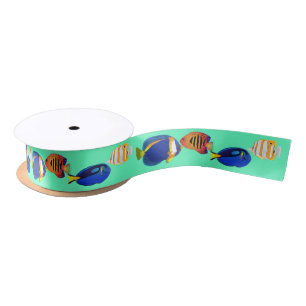Ruban En Satin Poissons tropicaux Côtier Océan Vie marine