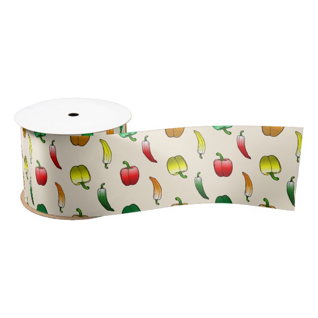 Ruban En Satin Poivrons Bell et poivrons longs doux (Bobine)