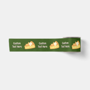 Ruban En Satin Pommes tranches de tarte - Votre texte - vert ou t