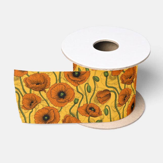 Ruban En Satin Poppies orange (Bobine)