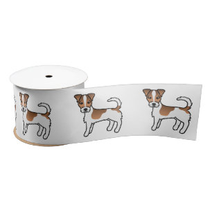 Ruban En Satin Porte-manteau blanc et brun Jack Russell Terrier C