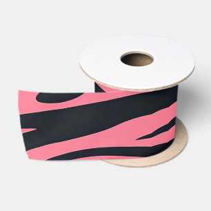 Ruban En Satin Poster de animal Zèbre rose et noir