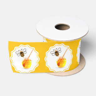 Ruban En Satin Pot de miel Abeille à miel Nid d'abeilles Apiary