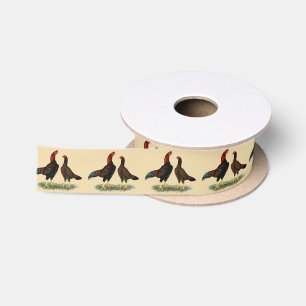 Ruban En Satin Poules Aseel Black Red