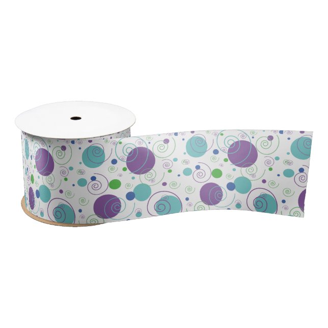 Ruban En Satin Pourpre | Aqua Pois et torrents (Bobine)