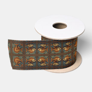Ruban En Satin PP 572 Poissons Steampunk 1 sur 3