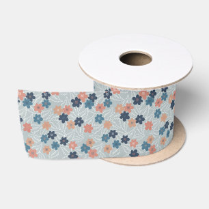 Ruban En Satin Pré aux fleurs printanières colorées