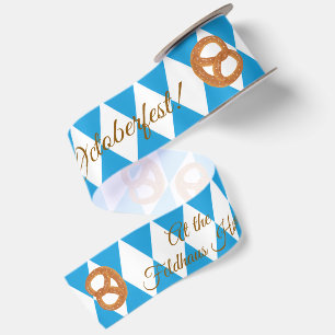 Ruban En Satin Pretzels Bleus de Bavière Oktoberfest NOM
