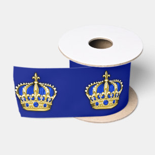 Ruban En Satin Prince héritier d'or de bleu royal
