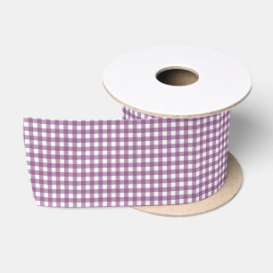 RUBAN EN SATIN PURPLE ET BLANC EN VICHY SATIN RIBBON