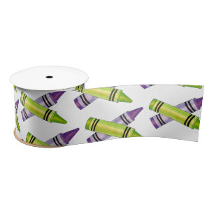 Ruban En Satin Purple Green Crayon Art Fournitures Enseignant Art