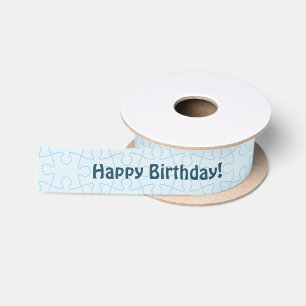 Ruban En Satin Puzzle amusant pour enfants Joyeux Anniversaire Bl